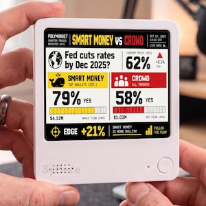 Everview - Polymarket Smart Money vs Crowd E-Ink Display – Prediction Market Sentiment Tracker, Whale Signals & Trading Desk Dashboard