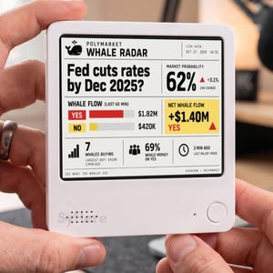 Everview - Polymarket Whale Radar E-Ink Display – Prédiction en direct du marché, Smart Money et suivi des baleines, tableau de bord de la salle de marché
