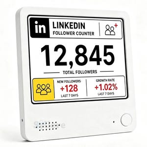 Everview - LinkedIn follower counter, Real-Time Follower Display, Multi-Platform Connectivity, Creator desk decor, Business owner gift