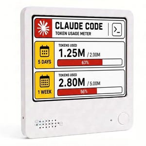 Claudeコードトークンモニター、Claude使用状況トラッカー、マルチプラットフォーム接続、AIコーディング用Wi-Fiデスクメーター、開発者向けギフトアイデア