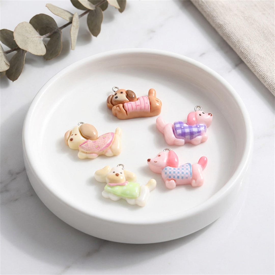 Cute Dog Charm DIY Pendant, Kawaii Puppy Charms for Jewelry Making ...