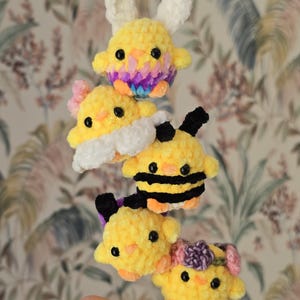 Bundel haakpatronen voor lentekippen – 5 mini-amigurumi kuikentjes zonder naaien (PDF)