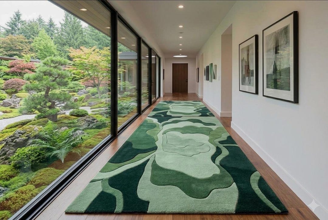 Rcc Rugs Hand Tufted Green Abstract Rug, Modern Custom Size Carpet, Handmade ...