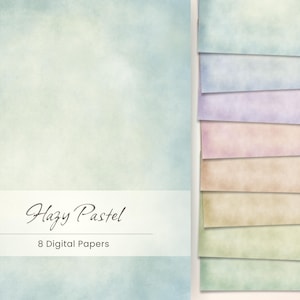 Hazy Pastel Digital Paper Pack | Soft Vintage Texture Backgrounds for Canva, Scrapbooking, Junk Journal, Card Making