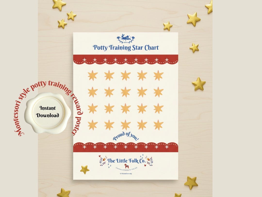 Toddler Potty Training Star Reward Chart Printable | Montessori ...