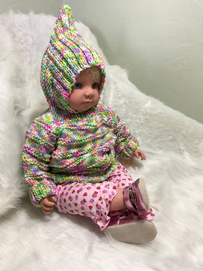 Hand Knit Hooded Baby Sweater Zips up the Backso Cute & Etsy