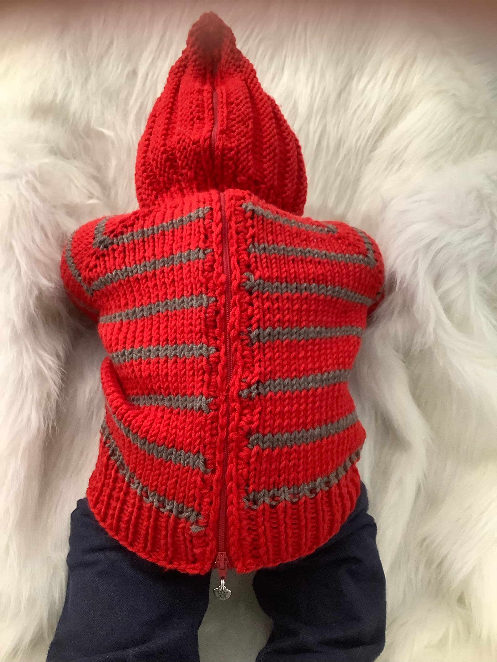 NEW ITEM 100 Merino Woolhand Knit Hooded Baby Sweater Zips Etsy