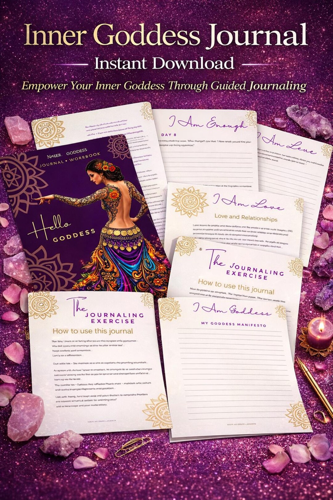 Inner Goddess Journal Workbook | 95-page Self Love PDF | Women's ...