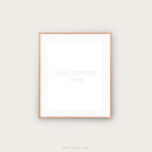 Wooden Frame Mockup 8x10 · PSD Smart Object · Minimal Frame Mockup · Interior Wall Art · Photoshop and Photopea