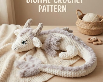 Dragon Crochet Pattern PDF, Amigurumi Winnie the Dragon Official Pattern, Low Sew Plush Toy, Fantasy Stuffed Animal, Digital Download