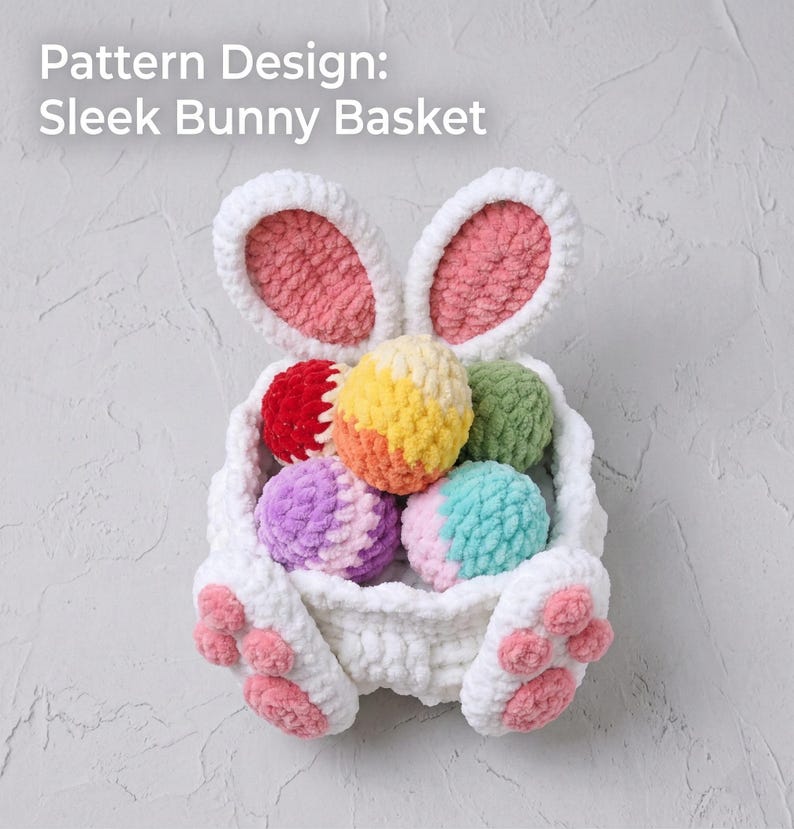 Easter Bunny Basket Crochet Pattern PDF | Amigurumi Rabbit Storage ...