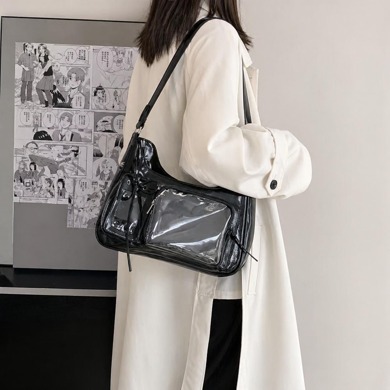 バッグ 00s leather bag Y2K lgb Japanese Label Y2k Japanese Handbag - Etsy