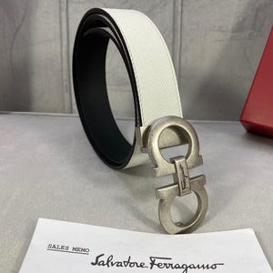Authentic Salvatore Ferragamo leather belt Width:3.5cm/1.38in