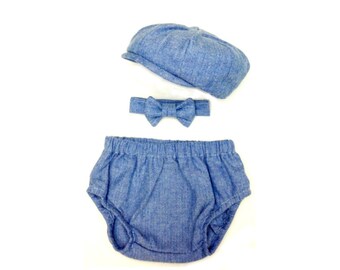 Cake Smash Set, Newsboy Outfit, Baby Newsboy Set, Boys Smash Cake, Hipster Baby Boy, Paperboy outfit, Newsie, Diaper Cover Set, Boy prop