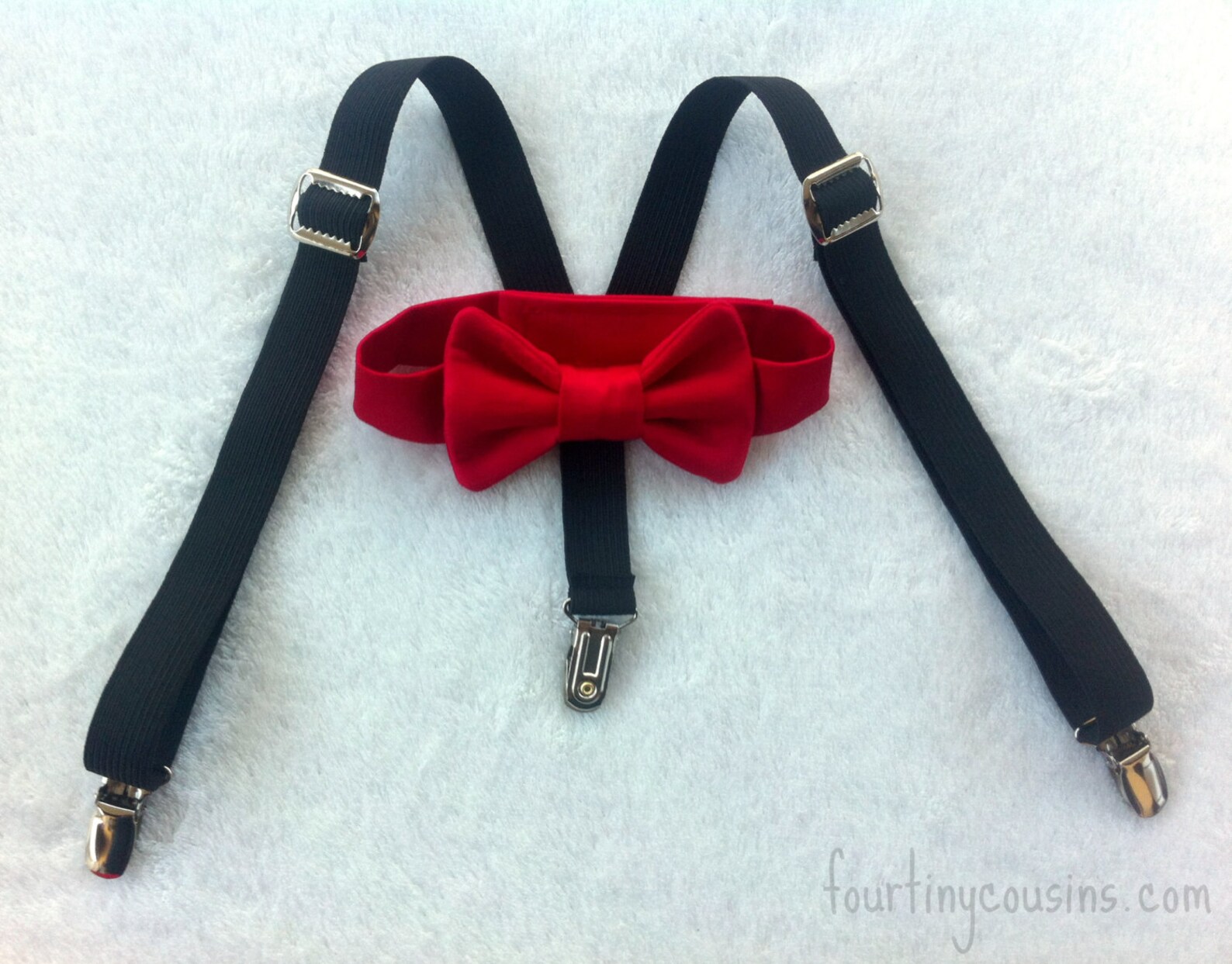 Suspenders set bow tie suspenders Christmas boy props red Etsy