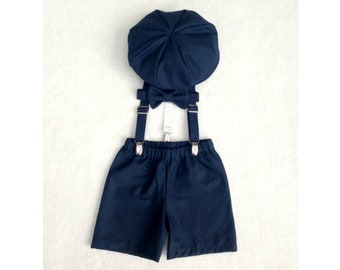 Navy Linen Ring Bearer Special Occasion Wedding Outfit