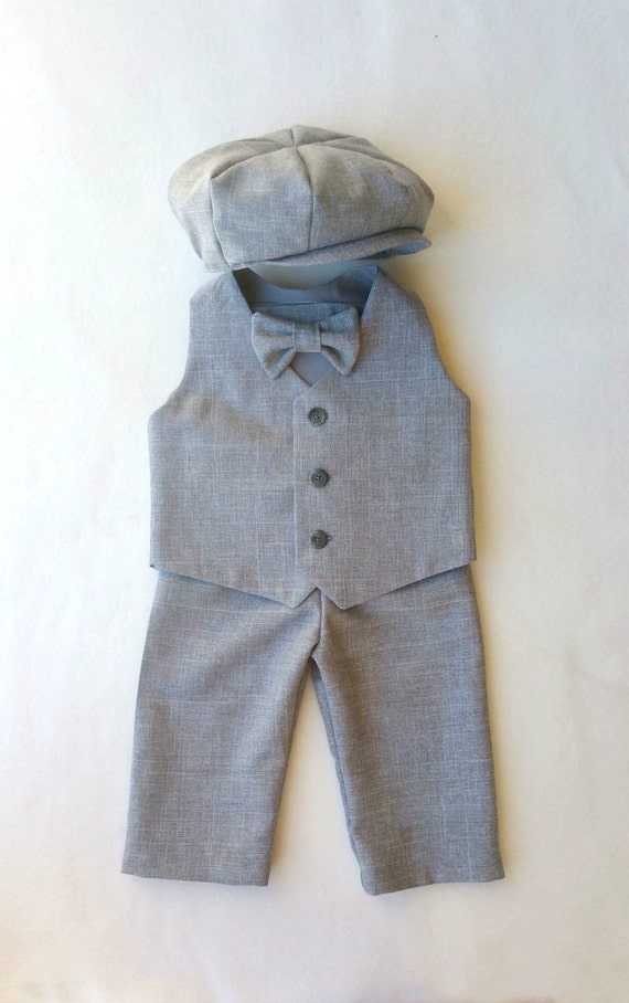 Items similar to Ring Bearer Outfit, Baby Boy, Heather Gray, Gray Suit
