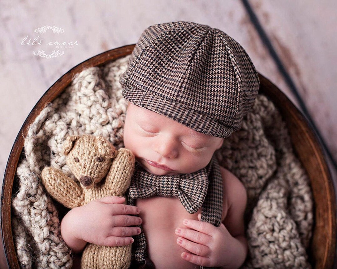Newsboy Flat cap HAT for Newborn Sitter Toddler baby (driving drivers golf paper boy hat)