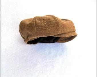 FINAL SALE - Ready To Ship - Vintage Baby Boy Hat, Baby Newsboy Cap, 3-6 months size, Infant Photo Prop