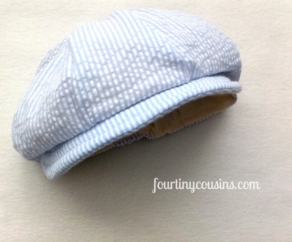 seersucker newsboy cap