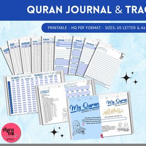Quran Journal & Tracker,Ramadan Planner 2026,Khatam Quran in 15 or 30 Days,Islamic Study Guide,Muslim Planner Printable PDF A4 and US Letter