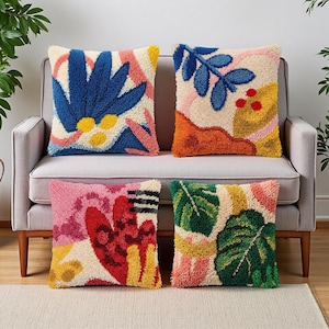 Kit de coussins botanique bohème en forme de plante, fleur, feuille, idée de projet d'artisanat bricolage