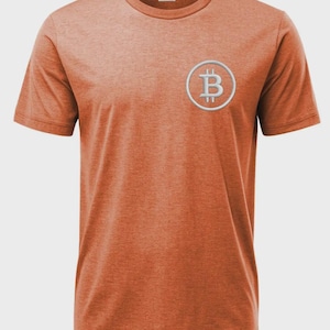 Bitcoin BTC Logo 3D Stick Shirt – Top Dye Orange Streetwear T-Shirt, Unisex 3D Embroidery Tee