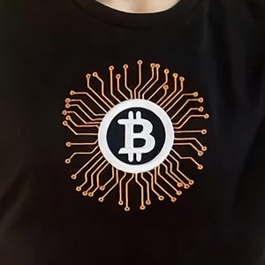Bitcoin BTC Logo T-Shirt – 3D bestickt Bio Baumwolle Streetwear, Unisex
