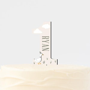 Name, Personalized, One Silly Goose, One Silly Goose Birthday, Silly Goose Birthday,  First Birthday Cake Topper