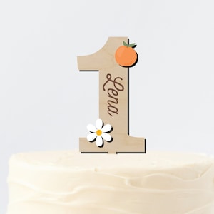 Orange Cake Topper, Personalized Cake Topper,  Smash Cake, Orange one, Little Cutie, Berry First Birthday, Clementine