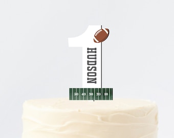 Personalized, Smash Cake, Football First Birthday, First Year Down Birthday, Football 1st Birthday Cake Topper, Game On