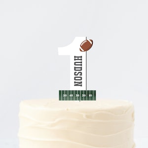 Personalized, Smash Cake, Football First Birthday, First Year Down Birthday, Football 1st Birthday Cake Topper, Game On
