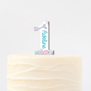 Name, Personalized, Smash Cake, Mermaid Cake Topper, One-der Sea, First Birthday, Mermaid First Birthday