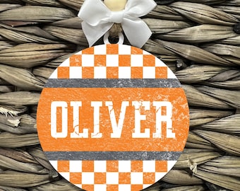 Team Ornament, Game Day Ornament, Sports Ornament, Orange and White, Personalized