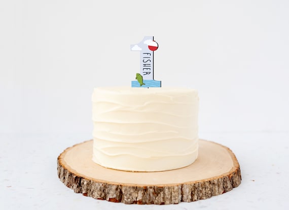 Personalized Fishing First Birthday Cake Topper, O-Fish-Ally One