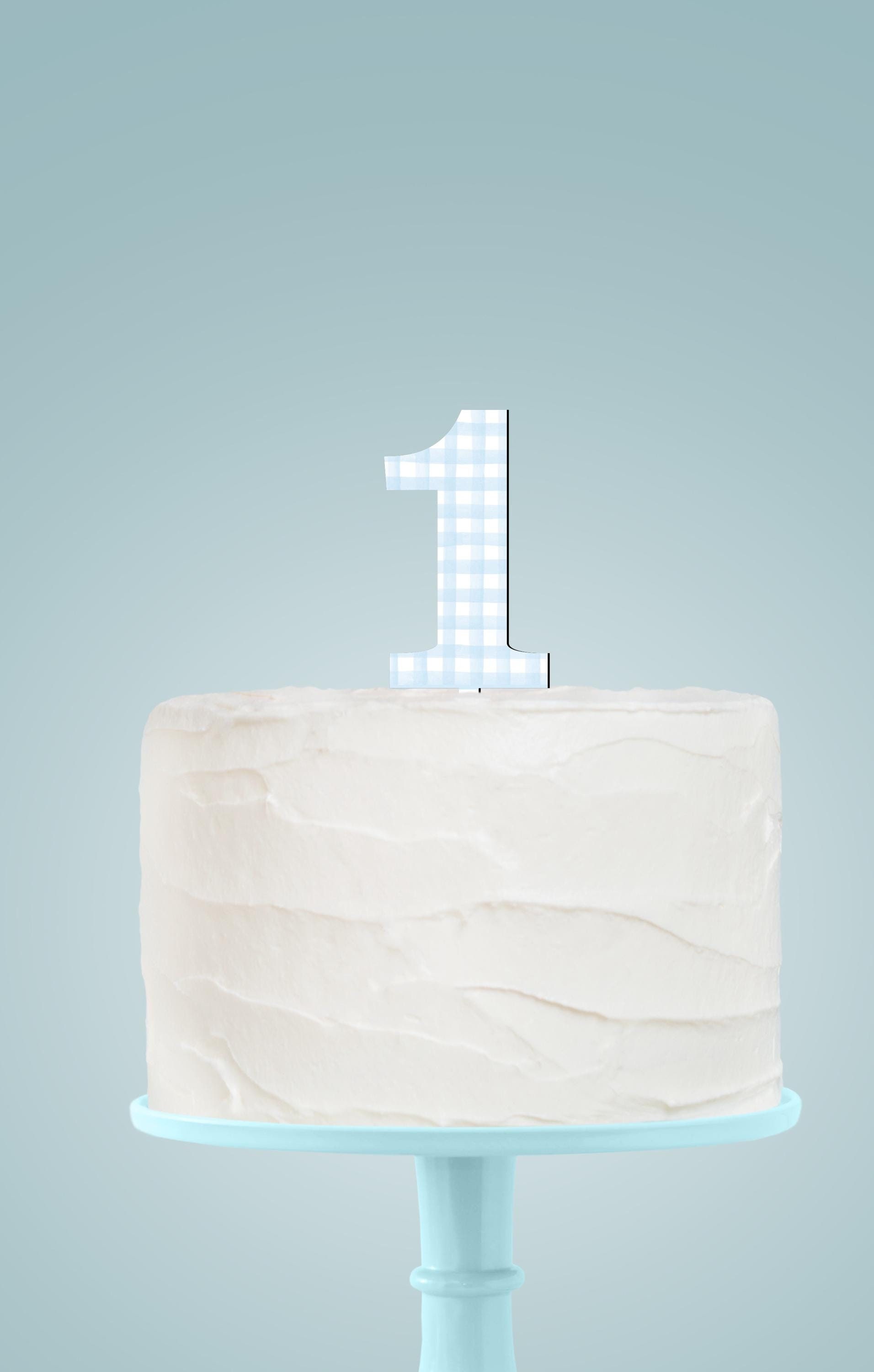 Adorno para tarta de cuadros azules, primer cumpleaños de cuadros azules, primer cumpleaños de cuadros azules, adorno para tarta de primer cumpleaños de cuadros azules, primer cumpleaños