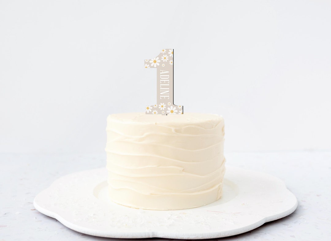 Personalized Daisy 1st Birthday Cake Topper, Groovy Number One - Etsy