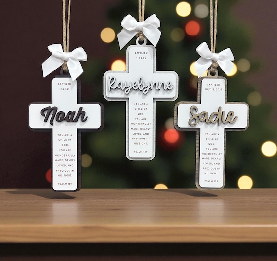 Personalized Baptism Ornament | Psalm 139 Baptism Gift | Baptism Gift | Godchild Gift | Christening Keepsake
