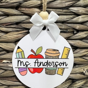 Personalized Teacher Ornament, Teacher ornament, School teacher appreciation, Christmas gift Teacher