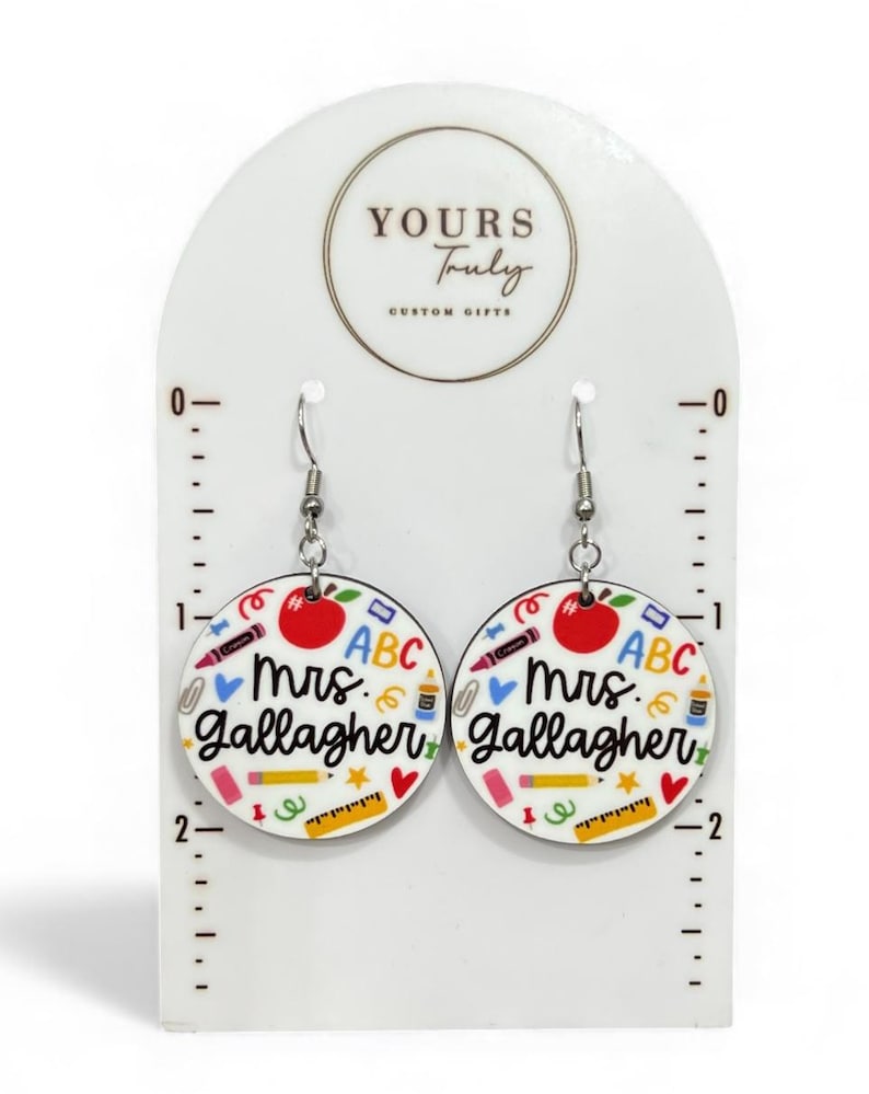 Personalized Teacher Earrings, Teacher Earrings, Teacher appreciation, Back to school Teacher Supplies