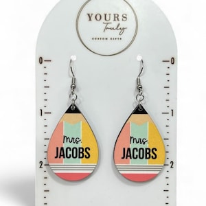 Personalized Teacher Earrings, Teacher Earrings, Teacher appreciation, Back to school Pencil Teardrop