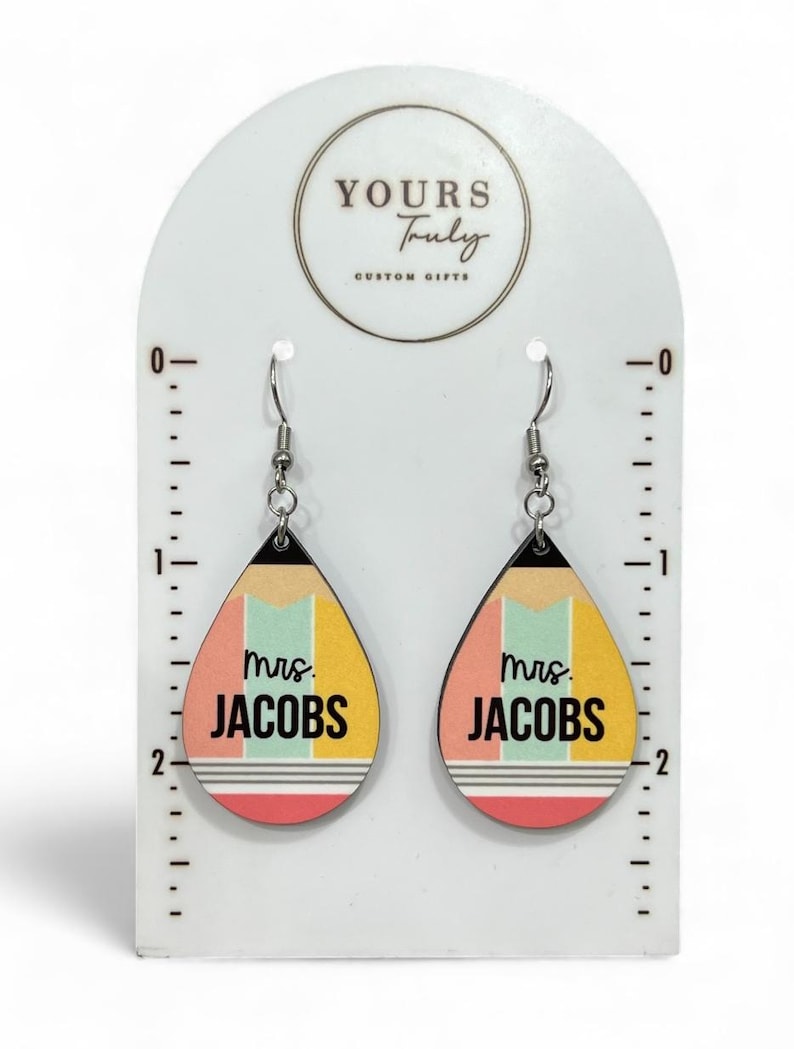 Personalized Teacher Earrings, Teacher Earrings, Teacher appreciation, Back to school Pencil Teardrop
