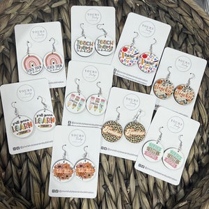 Teacher Earrings, Custom, Teacher gifts