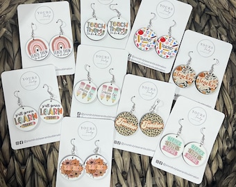 Teacher Earrings, Custom, Teacher gifts