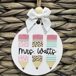 Personalized Teacher Ornament, Teacher ornament, School teacher appreciation, Christmas gift Teacher