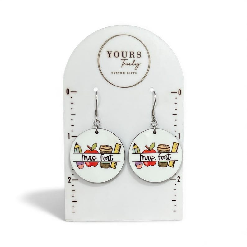 Personalized Teacher Earrings, Teacher Earrings, Teacher appreciation, Back to school Name Line