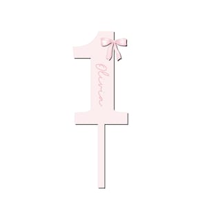 Name, Personalized, Pink Bow Cake Topper, Bow First Birthday, Bow 1st Birthday, Bow First Birthday Cake Topper, 1st Birthday