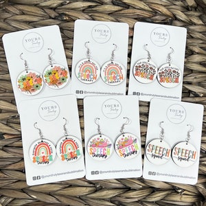 SLP Earrings, Custom, SLP gifts, Speech Therapy Earrings, Speech Pathologist Earrings