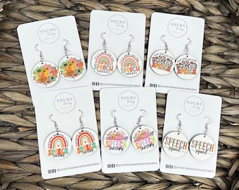 SLP Earrings, Custom, SLP gifts, Speech Therapy Earrings, Speech Pathologist Earrings