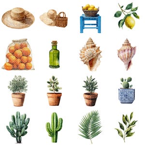 Santorini door illustration watercolor clipart with traditional Greek architecture and Aegean island aesthetic PNG transparent.